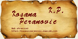 Kosana Peranović vizit kartica